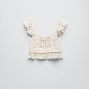 Zara Pointelle Knit Top